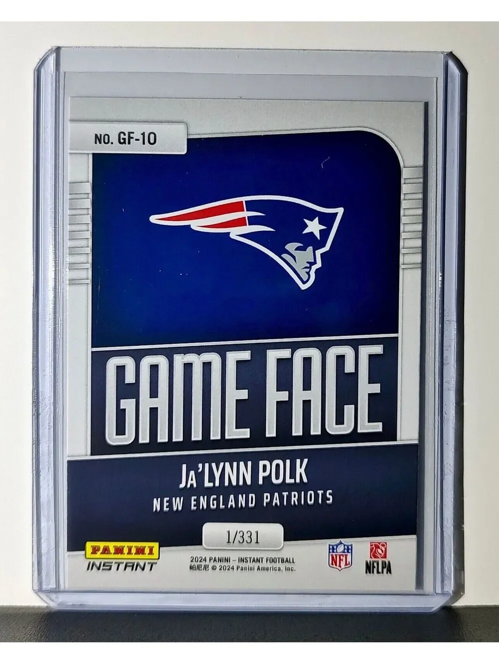Ja’Lynn Polk 2024 Panini Game Face #10 NFL Rookie Card Patriots 1/331